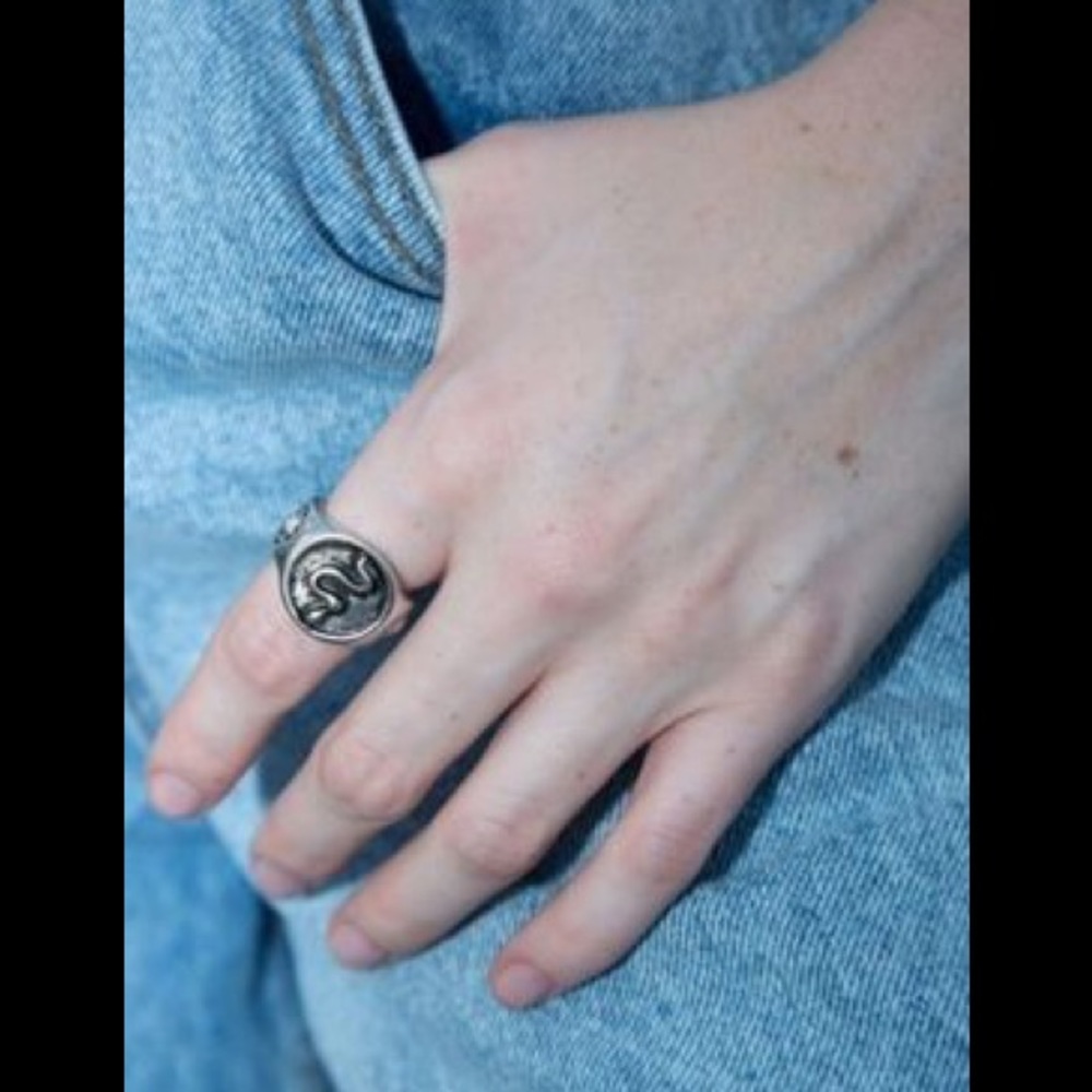 Randy Melville faded think silver snake ring